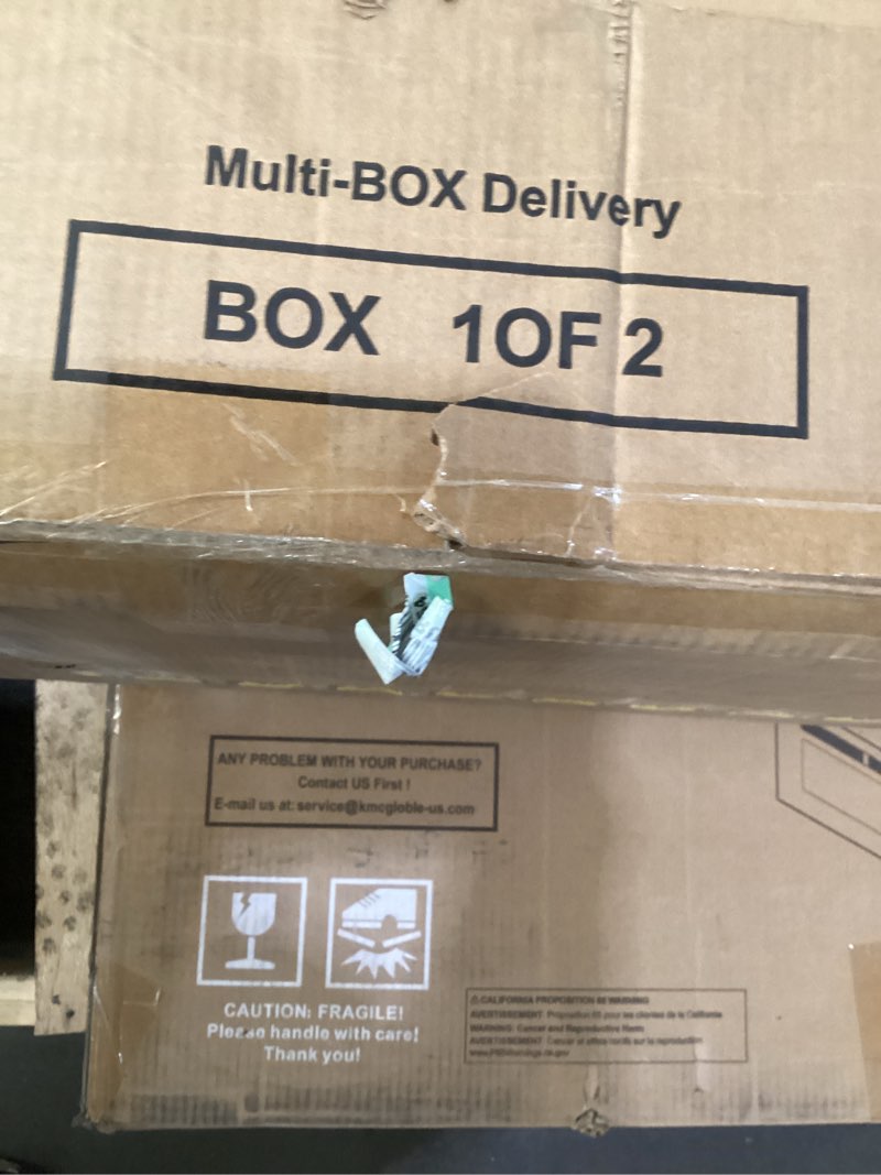 Condition photo showing As Is for 70" TV Stand for Living Room, Modern Entertainment Center & Media Console, Fits TVs up to 80", Storage Cabinet with Shelves, 36" Electric Fireplace with LED Flame (All Black) 70-inch All Black