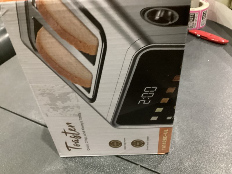 Condition photo showing New/Like New for Touch Screen Toaster 2-Slice with 1.5" Wide Slots & Memory Recall | 900W Stainless Steel Smart Digital Toasters | 6 Shade Settings for Bagels & Thick Bread