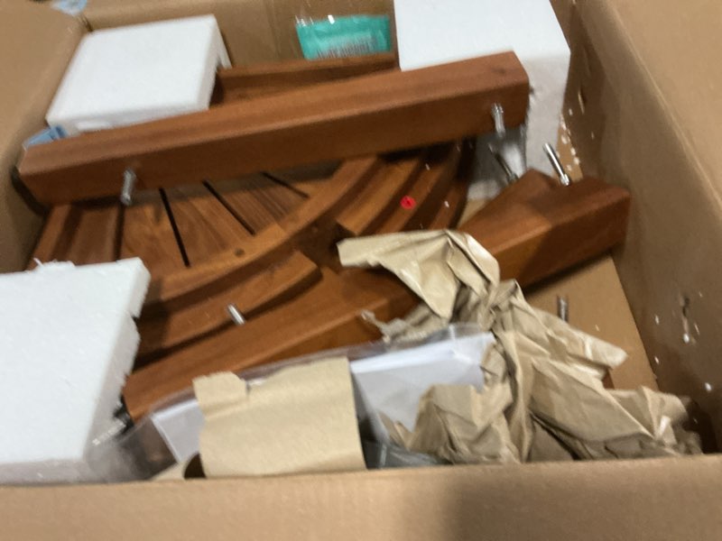 Condition photo showing Good Condition for AquaTeak The Original 15.5" Kai Corner Teak Shower Bench with Shelf Original - With Shelf 15.5"D x 15.5"W x 18"H