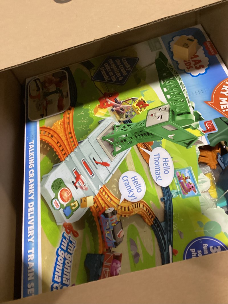 Condition photo showing Good Condition for thomas & friends motorized train set, talking cranky delivery set, talking crane & battery powered toy train with songs & sounds (amazon exclusive) talking thomas & cranky set
