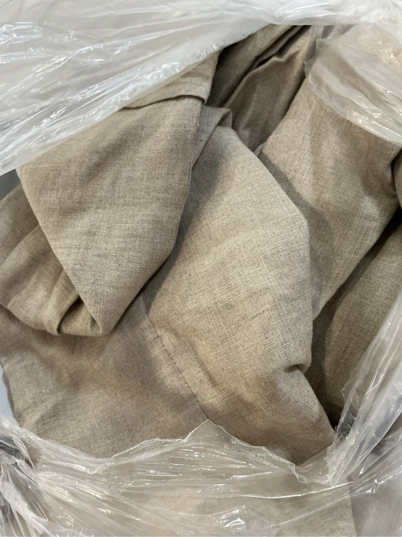 Condition photo showing Good Condition for european linen room darkening curtain - single panel, 96x84, dark flax