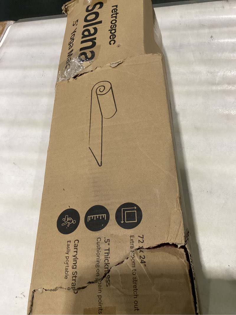 Condition photo showing Good Condition for retrospec solana yoga mat thick 1/2in non-slip workout mat with nylon strap - 72x24in exercise mat for pilates, stretching & fitness - bpa free, easy clean rose 1/2 inch