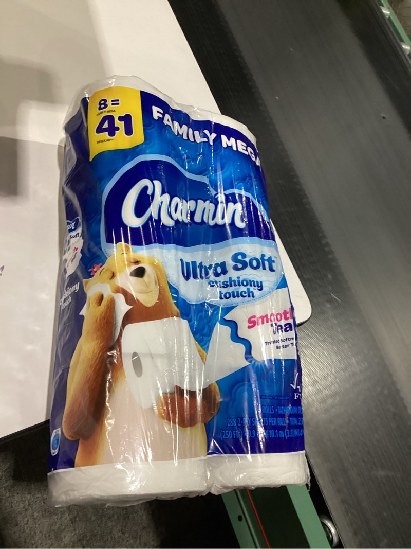 Charmin  bathroom tissue. 24 rolls. 288 2-ply sheets per roll