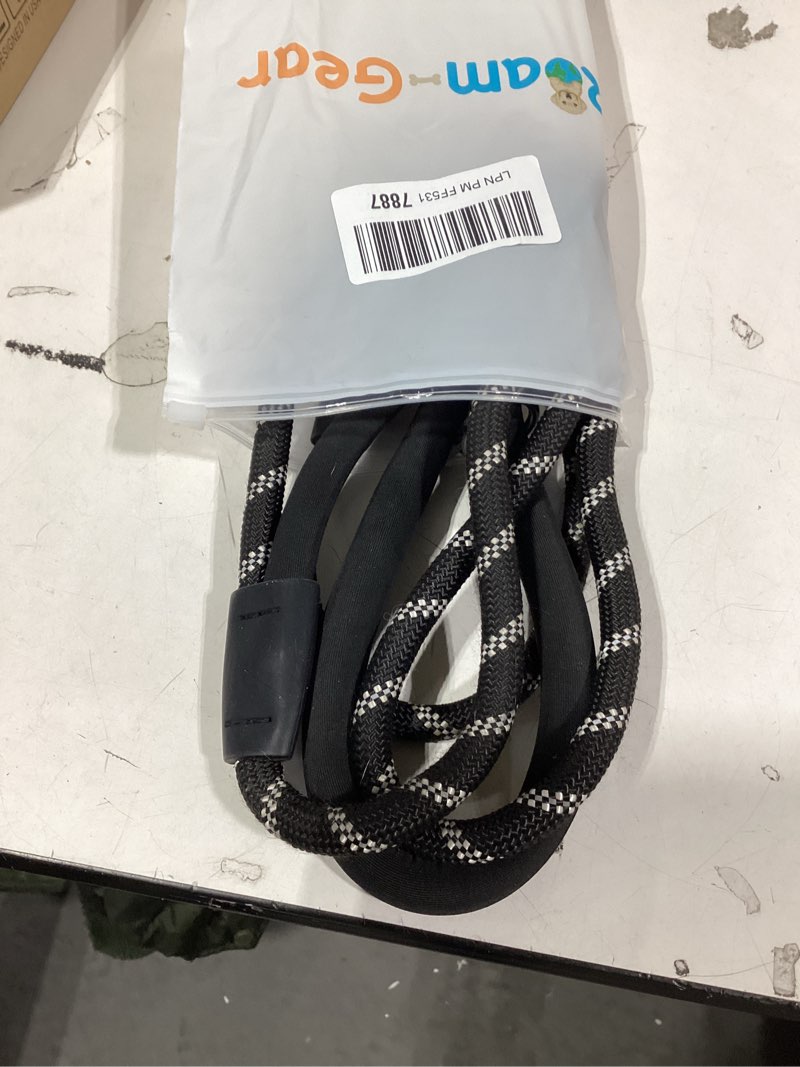 Condition photo showing As Is for 6 Foot Dog Leash, Two Extra Padded Handles, Locking Carabiner Clip, Reflective for Night Visibility, Weatherproof, Heavy Duty Rope Leash, Roam Gear (Black)