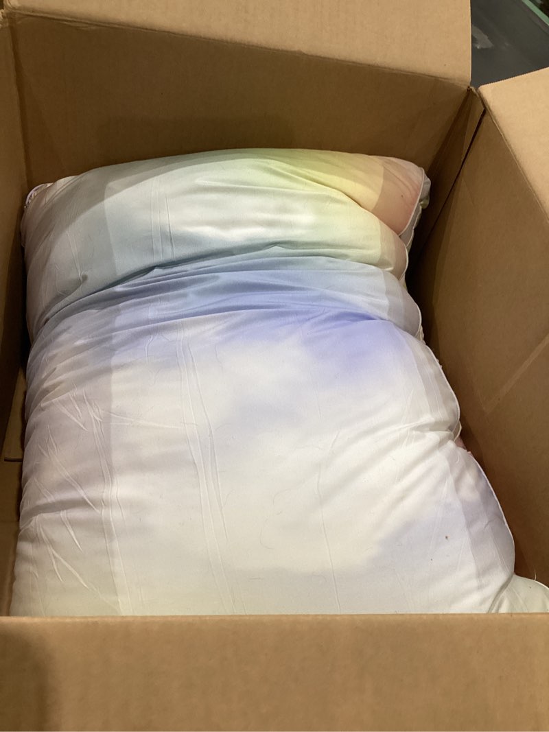 Condition photo showing Good Condition for your moon soft pillows for sleeping, support bed pillows, fluffy down alternative pillow, luxury hotel gel pillows for side sleeping queen size (rainbow) rainbow colors queen (pack of 1)