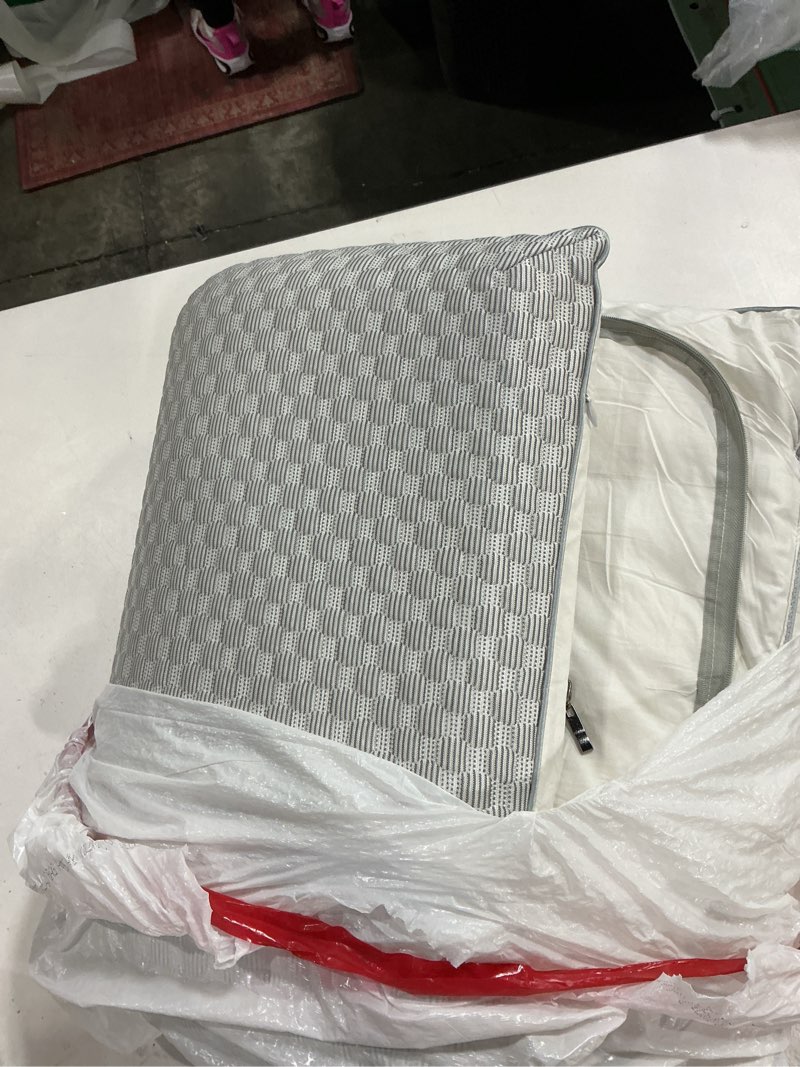 Condition photo showing Good Condition for YOUR MOON Cooling Memory Foam Pillow Queen Size, Soft Support Wool Pillow for Sleeping, Adjustable Layer High Down Alternative Pillows for Hot Sleepers, Ultra Cold Breathable Cover(Gray) Gray Queen