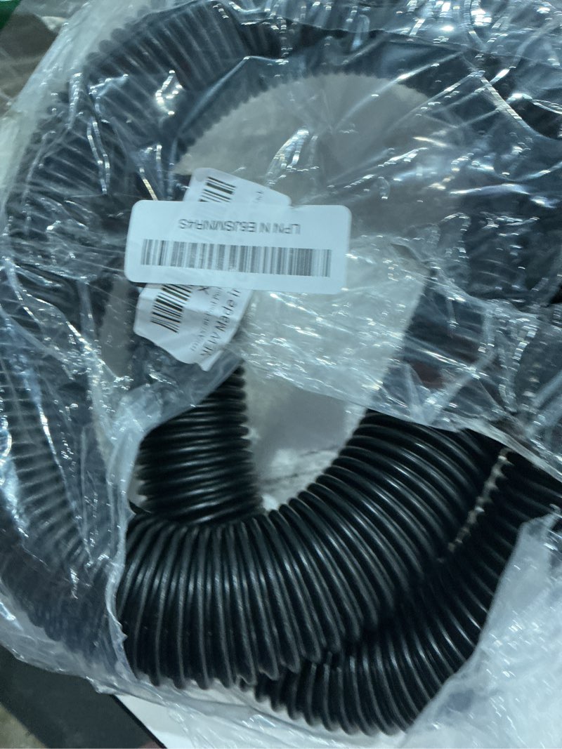 Condition photo showing As Is for pool pump filter connection hose 1-1/2" by 3ft, replacement hose for above ground pools skimmer filters & pumps, black