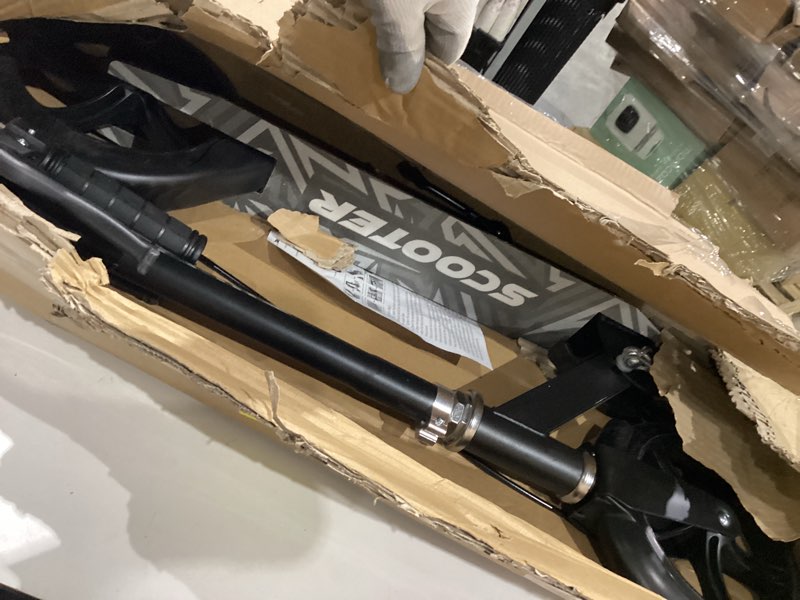 Condition photo showing Good Condition for scooters for kids 8-12, teens & adults - lightweight, foldable, 8-inch big wheels, hand brake & bell, 4 adjustable height levels, 240 lbs max load, perfect for school, campus and park rides black