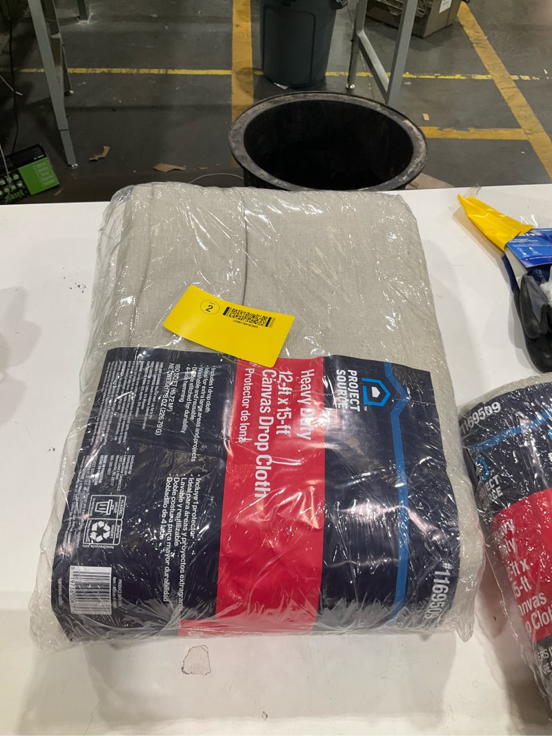 Condition photo showing Good Condition for project source 8oz canvas 8-oz 12-ft x 15-ft drop cloth