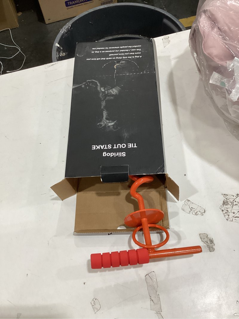 Condition photo showing Good Condition for Sliridog 30FT Dog Tie Out Cable and Stake,Heavy Duty Dog Stake for Large Dogs,Strongest Dog Anchor Holds 2 Large Dogs Up to 200 lbs,Safe On Yard,Beach,Camping,Outdoor (Orange)