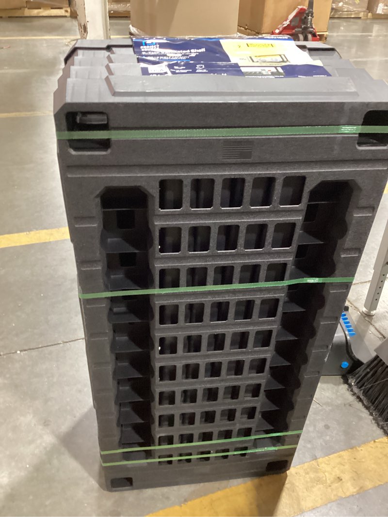 Condition photo showing As Is for project source 36-in w x 18-in d x 72-in h 5 -tier heavy duty black resin utility shelving unit