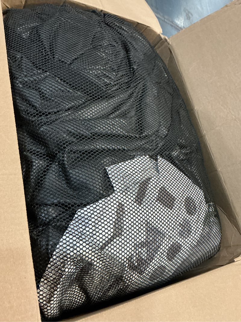 Condition photo showing As Is for mancro trailerable boat cover 20-22ft waterproof heavy duty boat cover, uv resistant marine grade canvas outboard cover fits bass boat, bayliner tri-hull v-hull fishing runabout boat, black black length:20'-22' beam width: up to 102"