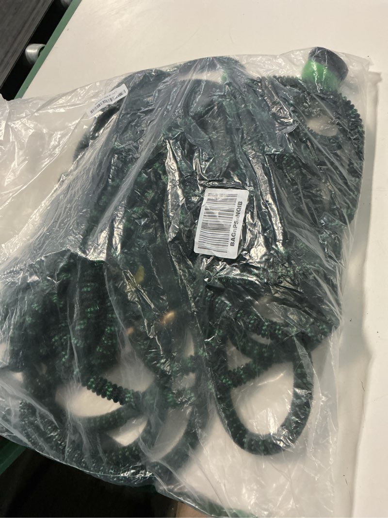 Condition photo showing Good Condition for flexi hose with 8 function nozzle, 150ft - lightweight expandable garden hose, no-kink flexibility, 3/4 inch solid brass fittings and double latex core - black and green