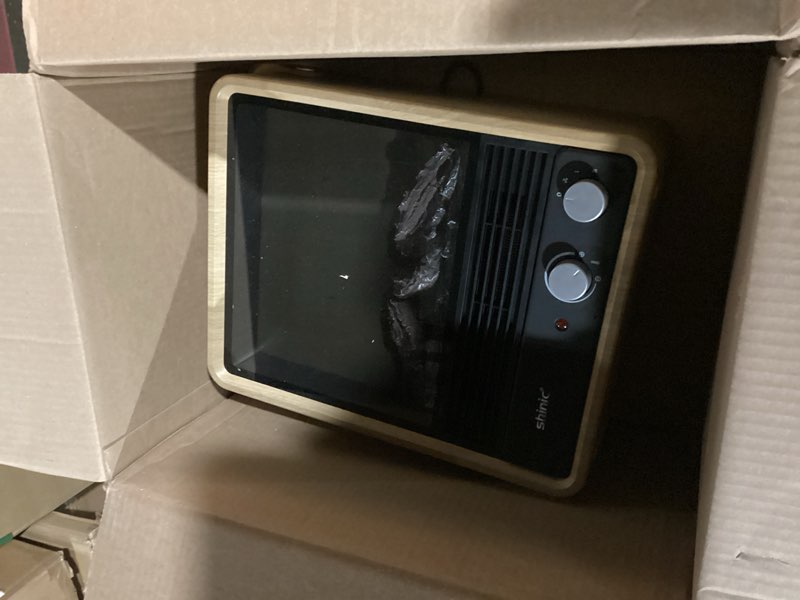 Condition photo showing New/Like New for Shinic Portable Fireplace Heater for Indoor Use,1500W Fireplace Space Heater with Thermostat, Realistic 3D Flame & Crackling Sound, ETL Listed Home Office (Oak)