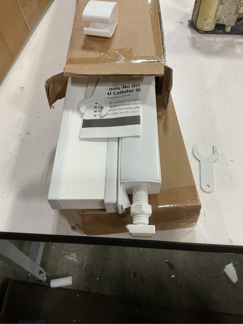 Condition photo showing Good Condition for lazblinds no tools no drill cordless cellular shades, top down bottom up (tdbu) honeycomb shades for home, light filtering thermal insulation blinds for windows, 36.5" w x 72" h, white light filtering - white 36.5" w x 72" h