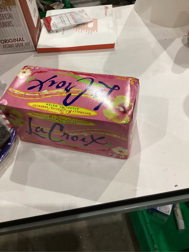 Condition photo showing New/Like New for La Croix Sparkling Water, Hi-Biscus!, 12 Fl Oz (pack of 8) Hi-Biscus 12 Fl Oz (Pack of 8)
