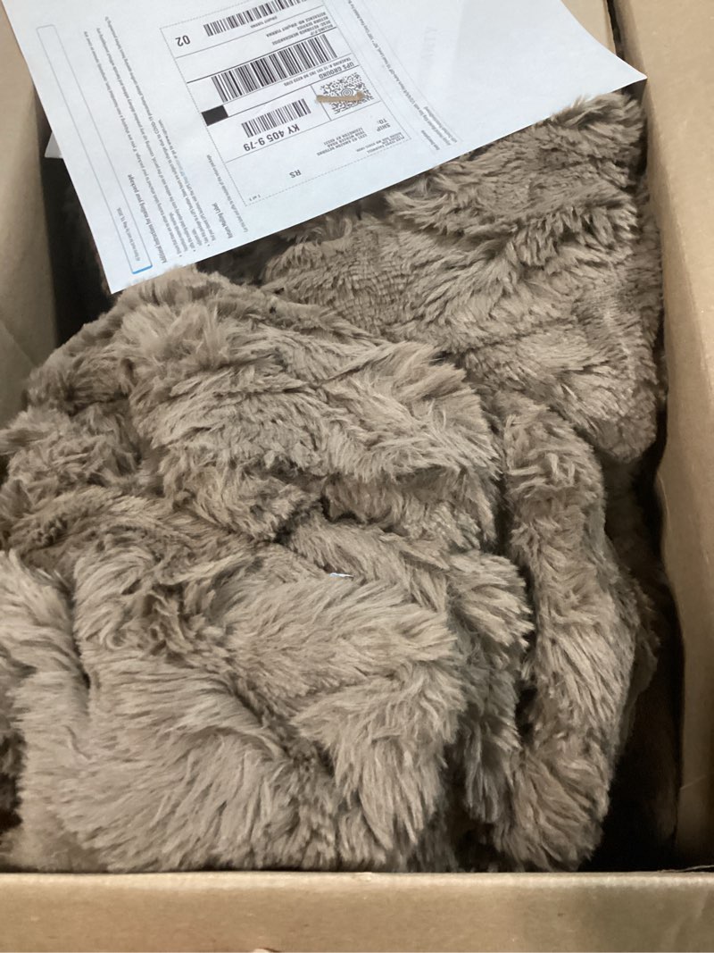 Condition photo showing Good Condition for anysay heated blanket king size with 1/2/4/6/8 hours auto-off 10 heat level, 90'' * 100'' cozy faux rabbit fur bubble electric blanket with overheat protection(brown) brown 90''*100''