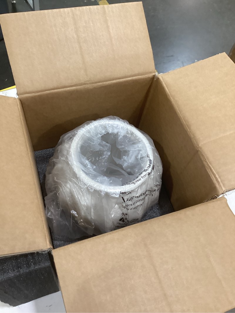 Condition photo showing Good Condition for le tauci 9.3" ceramic vase, artisan large white ceramic vase for modern farmhouse home decor, substantial & stable, handcrafted flower vase, living room & dining room table centerpiece, rustic white white 9.3 inch