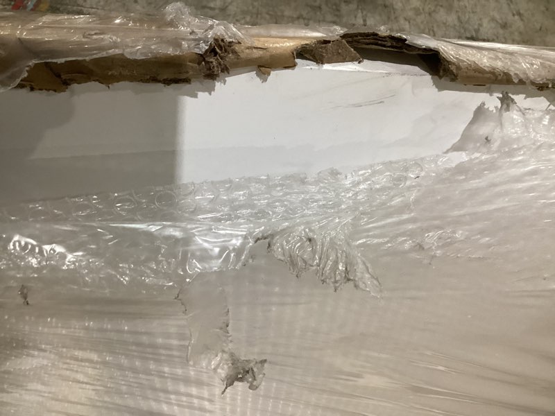 Condition photo showing Good Condition for jubest 32"x80" 1-panel shaker style white primed hollow core interior molded door slab, not pre-drilled and not included hardware, pre-assembled interior door for pantry, laundry, closet 32x80 inch