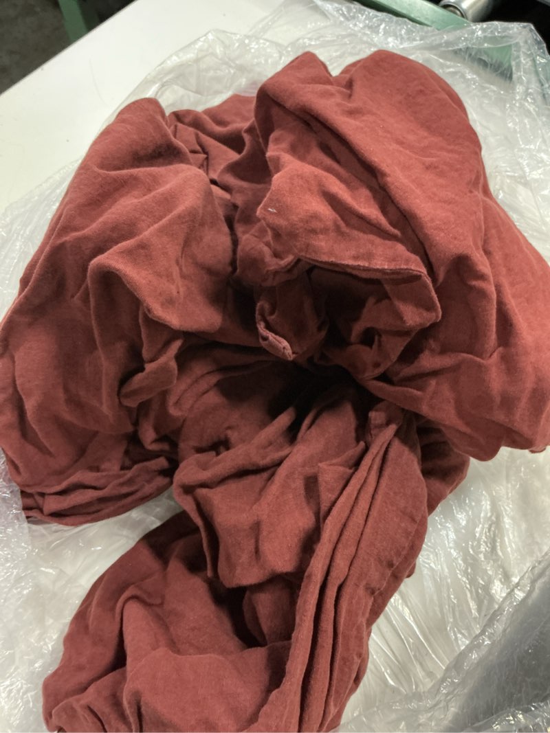 Condition photo showing As Is for european linen duvet cover set, queen, burgundy