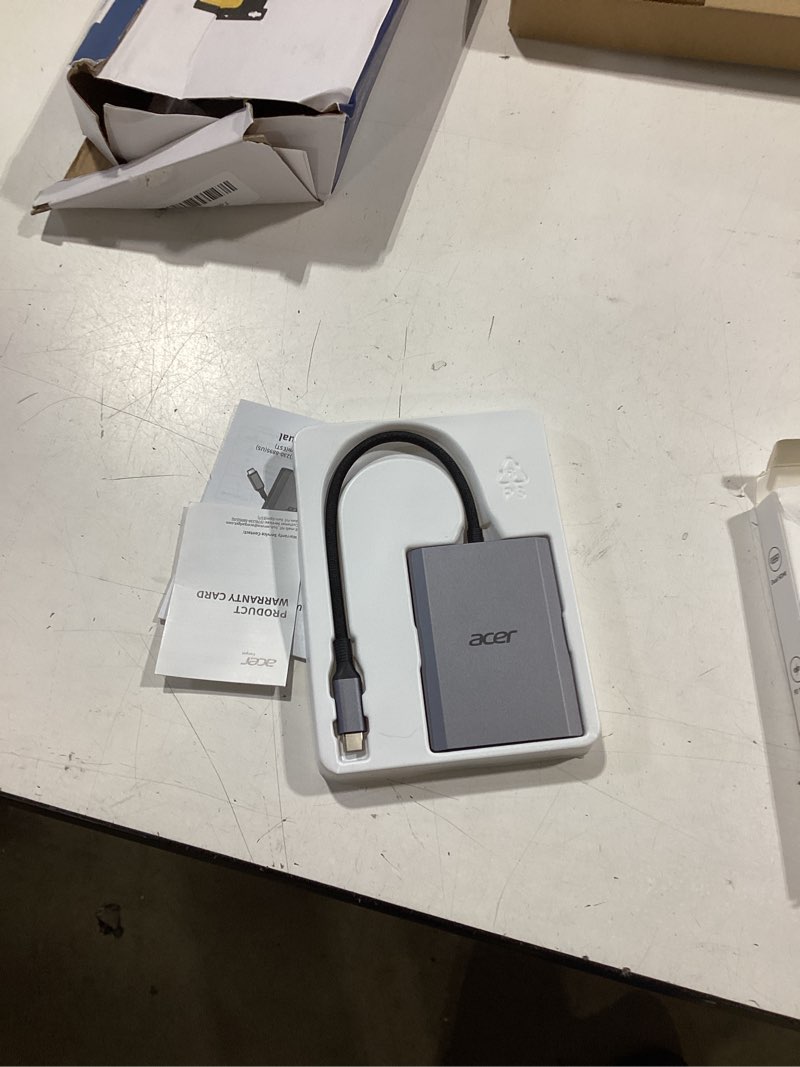 Condition photo showing Good Condition for acer 4-in-1 usb c hub, type c to dual hdmi adapter 4k@60hz, hdmi splitter for dual monitors with 100w pd port, usb 3.0, dual monitor adapter for usb c devices with dp alt mode (0.65ft)