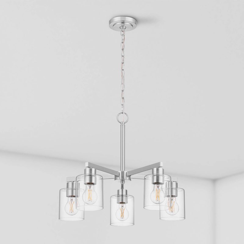  allen + roth Evans 5 -Light Brushed Nickel