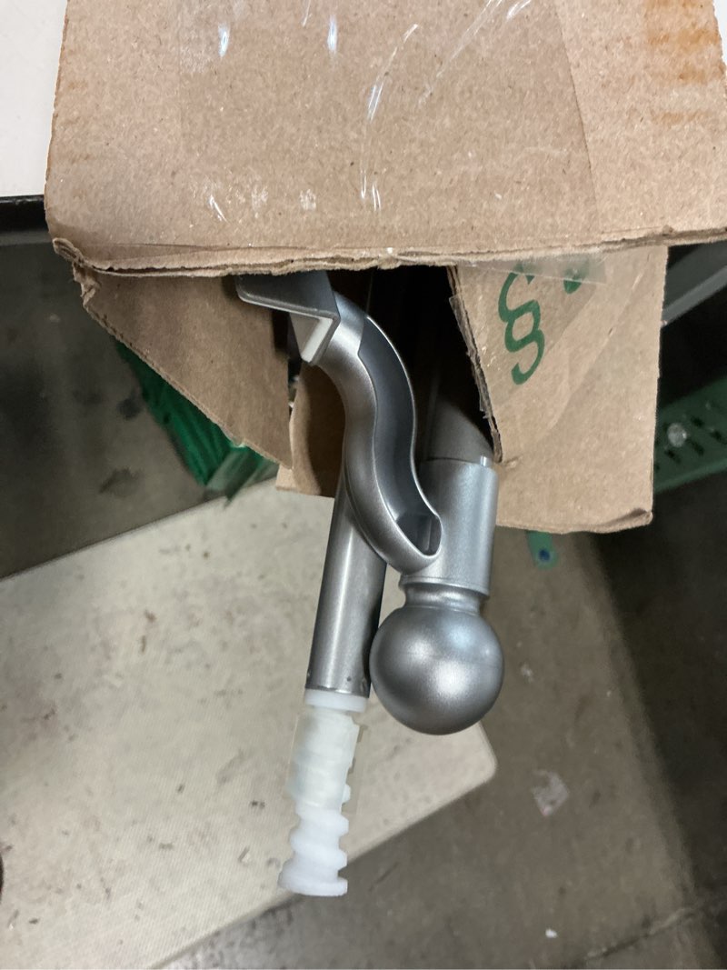Condition photo showing As Is for zenna home adjustable curtain tension rod with decorative round finials, no drill window rod, easy install expandable tension curtain rod for windows, 48 to 84 inch, brushed nickel brushed nickel 48" to 84"