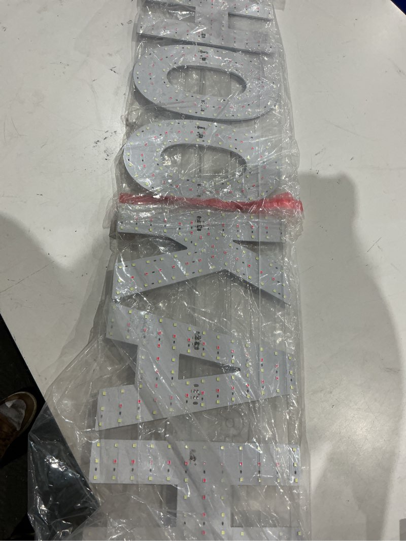 Condition photo showing Good Condition for 30"x10" large led hookah signs for smoke shops, super bright unique design hookah sign with hanging installation, high visibility hookah sign for stores retail shops window (white) hookah (30"x10")