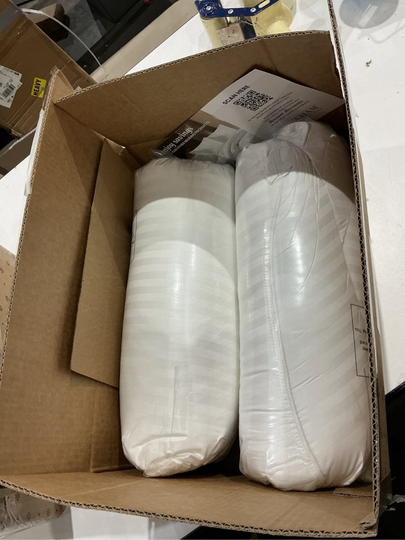 Condition photo showing Good Condition for beckham hotel collection bed pillows standard/queen size set of 2 - original soft down alternative pillow for sleeping - soft support for back, stomach or side sleepers queen / standard white