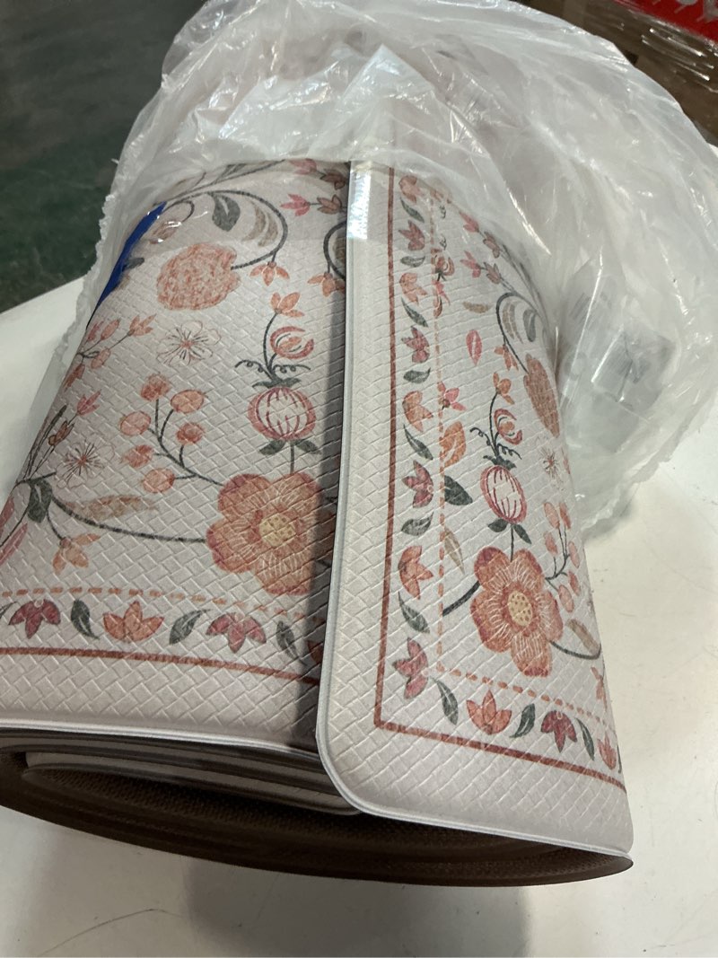Condition photo showing Good Condition for KIMODE Anti Fatigue Mats for Kitchen Floor Non Slip,Farmhouse Boho Floral Standing Kitchen Rugs Sets of 2,Comfort Cushioned Padded Ergonomic Carpet for Laundry Sink Office,Beige 17.3" x 47 "+ 17.3" x 29 "--0.47 inches Beige