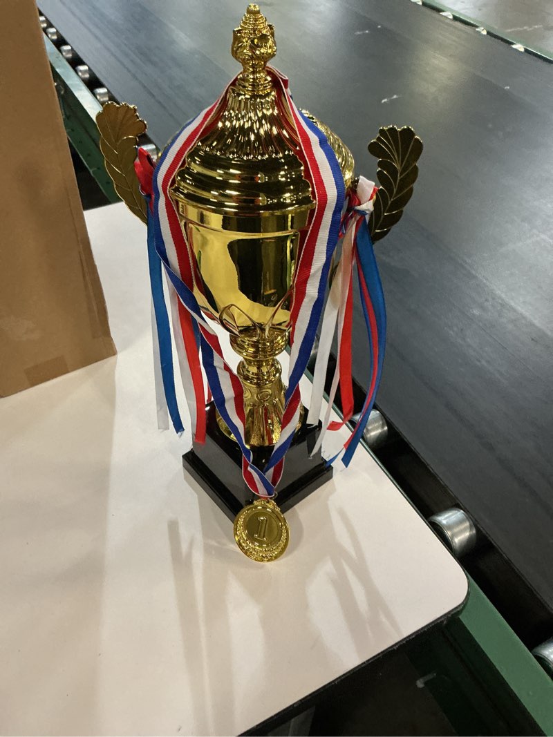 Condition photo showing New/Like New for dorhui award trophy 16.5 inch large winner trophy cup and award medal with ribbon for kids and adults for sports, competitions, tournaments (bronze)