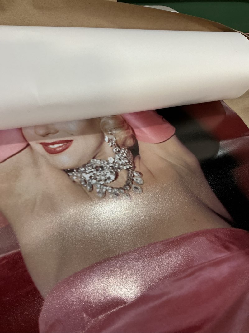 Condition photo showing Good Condition for art.com wall photo gentlemen prefer blondes, marilyn monroe, 1953, 18" x 24" unframed 24"l x 18"w print only