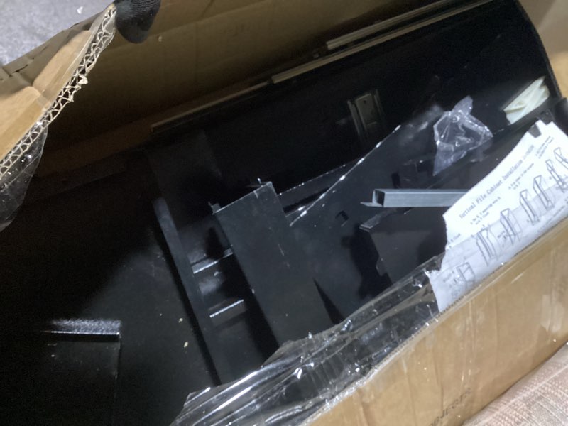 Condition photo showing As Is for 4 drawer filing cabinet,metal vertical filing cabinets with lock for home office,heavy duty file storage cabinet for letter/legal/a4/f4 size file 4 drawers black-1