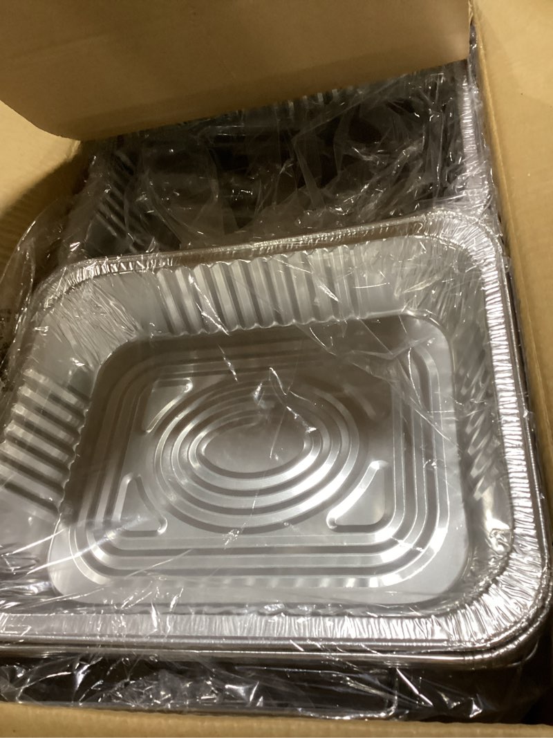 Condition photo showing Good Condition for large full size 33-pcs disposable chaffing buffet with-covers, utensils, fuel cans – premium chafing dish set for events, parties, catering complete kit (with racks)