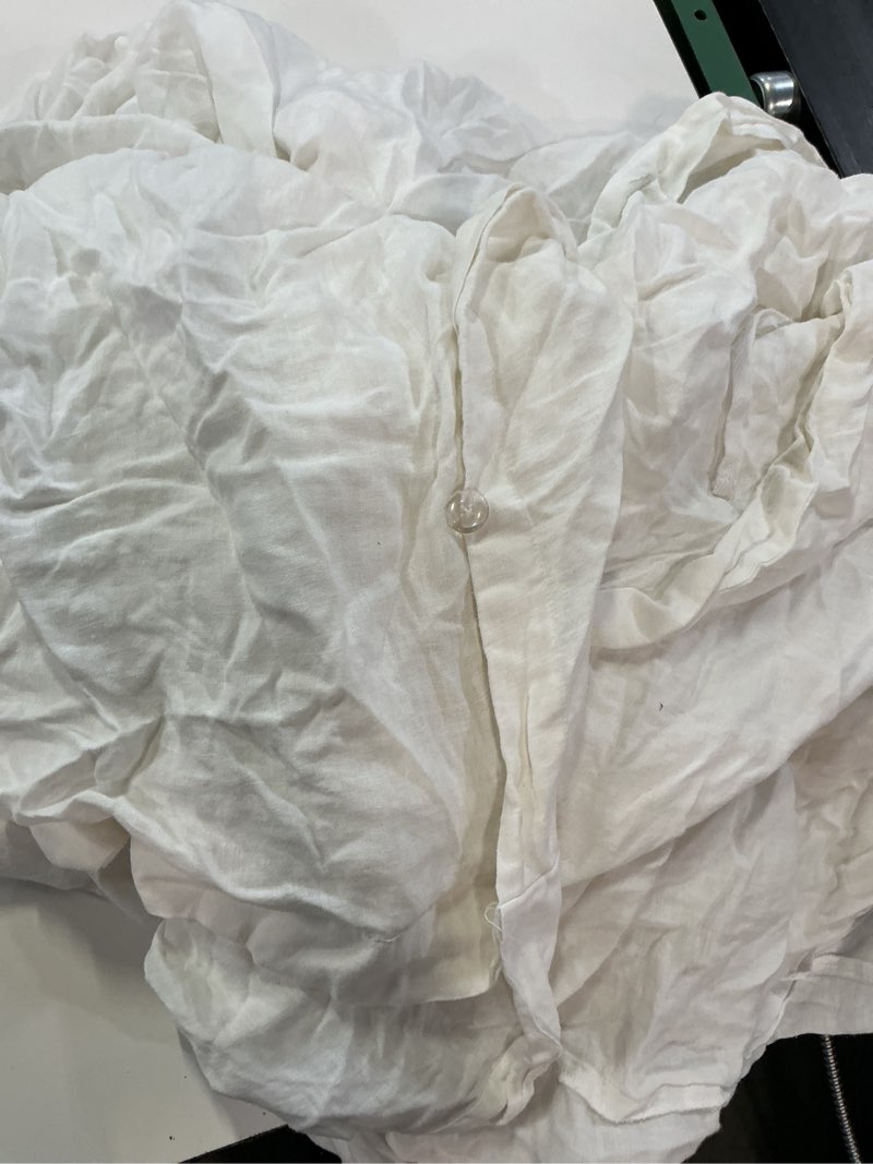 Condition photo showing As Is for european linen deluxe bedding bundle, king, white( only cover duvet)