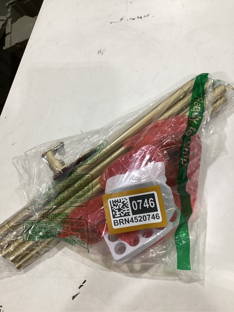 Condition photo showing New/Like New for kamanina 2 pack curtain rods no drilling for windows 32 to 86 inches, 5/8 inch diameter adjustable single curtain poles with adhesive brackets, gold finish gold 32-86"?2pack?