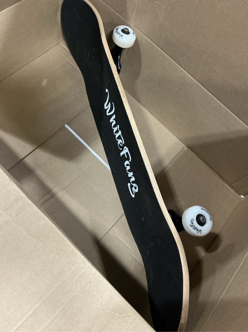 Condition photo showing Good Condition for whitefang skateboards for beginners, complete skateboard 31 x 7.88, 7 layer canadian maple double kick concave standard and tricks skateboards for kids and beginners testing