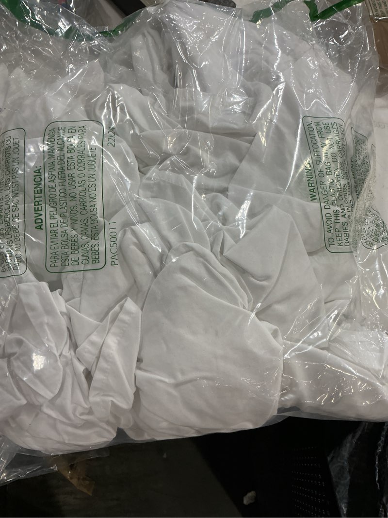 Condition photo showing As Is for CozyLux Queen Comforter Set White Seersucker 7 Pieces Bed in a Bag Queen Comforter Set with Sheets, Luxury Soft Bedding Set with Down Alternative Comforter, Sheets, Pillowcases & Shams for All Seasons White Queen (missing parts)