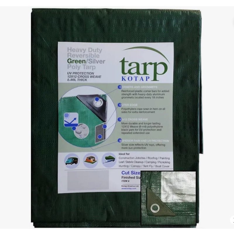 tarpal 30x50 feet green tarp waterproof multipurpose protective cover all purpose outdoor poly tarps cover for swimming pool, roof waterproofing, boat, car, camping, firewood, outdoor furniture, etc