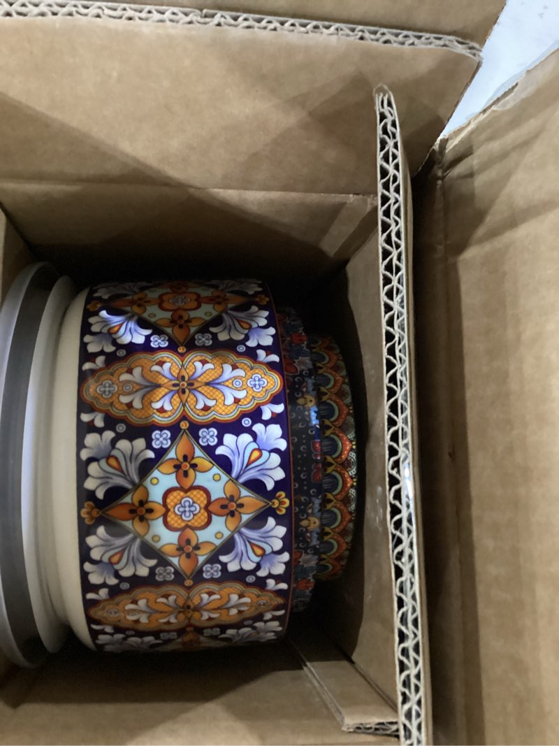 Condition photo showing Good Condition for vancasso serving bowls with lids set of 4 ceramic nesting mixing bowls for food storage