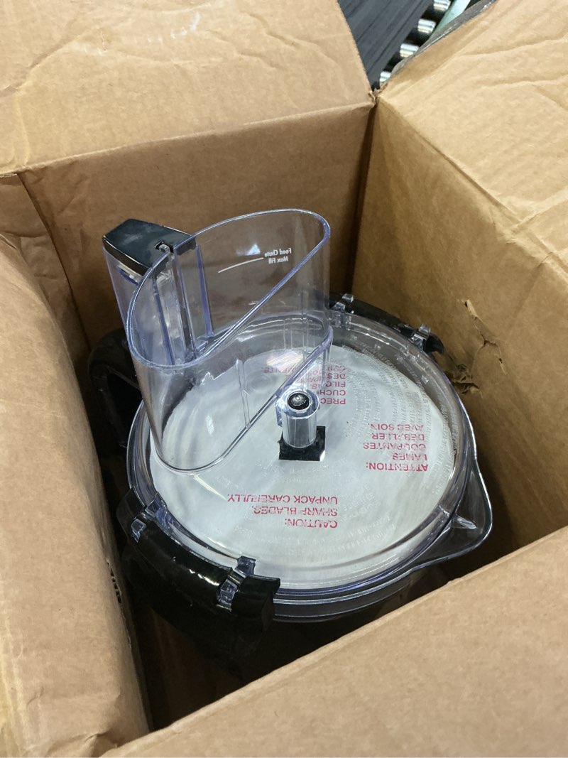 Condition photo showing As Is for hamilton beach stack & snap food processor and vegetable chopper, bpa free, stainless steel blades, 12 cup bowl, 2-speed 450 watt motor, black (70725a)