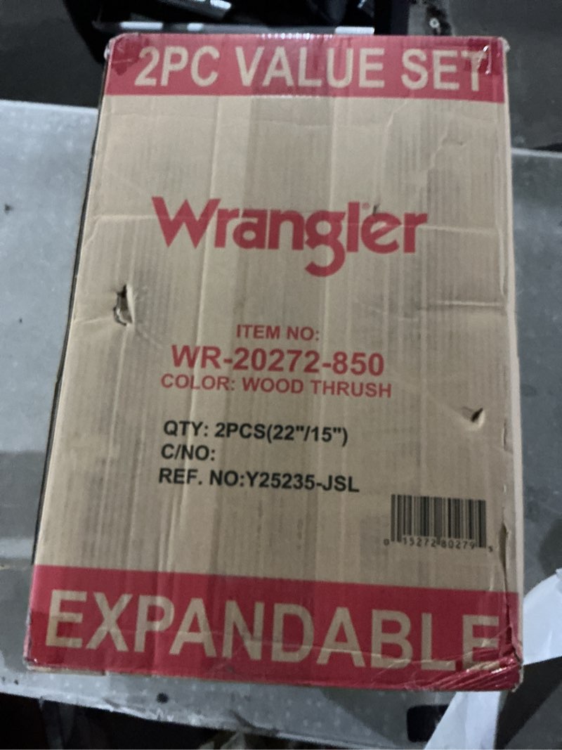 Condition photo showing Good Condition for Wrangler Smart Luggage Set with Cup Holder and USB Port, Wood Thrush, 2 Piece