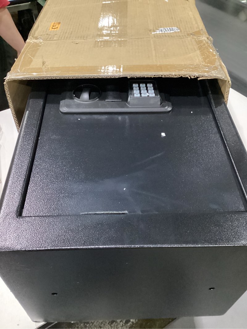 Condition photo showing As Is for 5.0 cub large home safes fireproof wterproof, anti-theft fireproof safe with programmable keypad, spare keys and alarm systerm, digital home security safe box for document money medicines