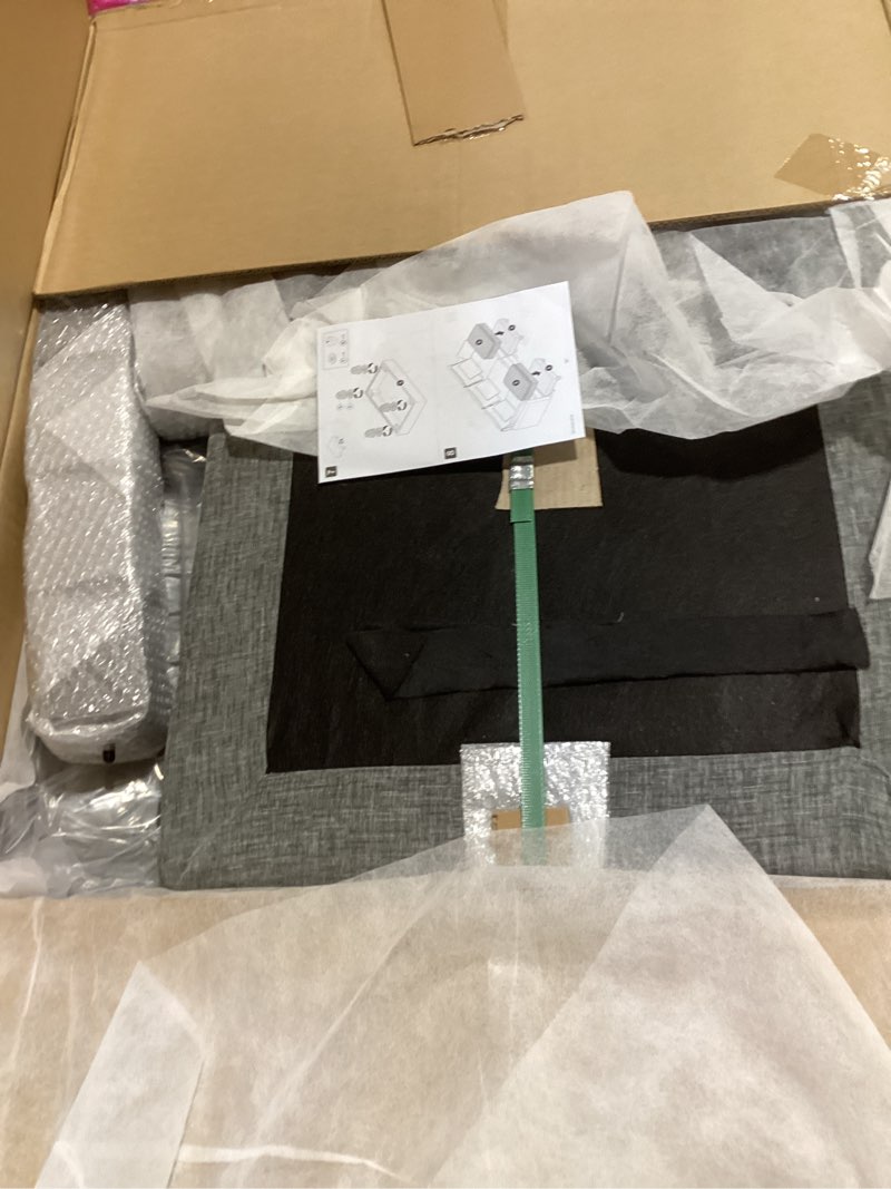 Condition photo showing As Is for Marsail Modular Sectional Sofa 110.6\" U-Shaped Modern Comfy Cloud Couch, 5-Seat Chenille Deep Seat Sofa with Throw Pillow & Movable Ottoman for Living Room, Bedroom and Apartment, Grey INCOMPLETE 