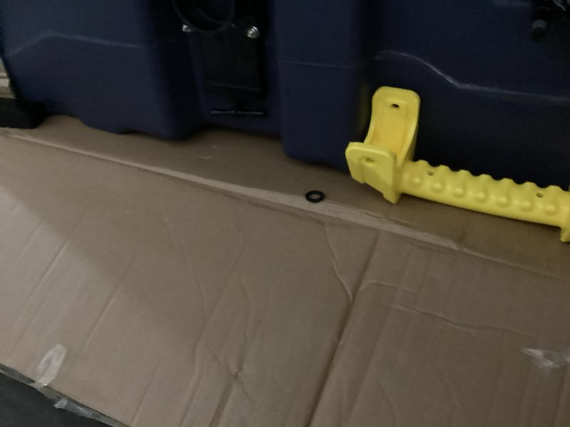 Condition photo showing As Is for 39 Gallon RV Portable Waste Tank 2 Wheel Tote Tank 39 Gallon 2 Wheel