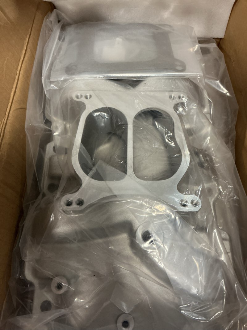 Condition photo showing As Is for dicmic aluminum dual plane intake manifold compatible with chevrolet small block v8 4.3l 262 265, 4.4l 267, 4.6l 283, 4.9l 302, 5.0l 305 307, 5.4l 327, 5.7l 350, 6.6l 400 replace# 52026, 82026