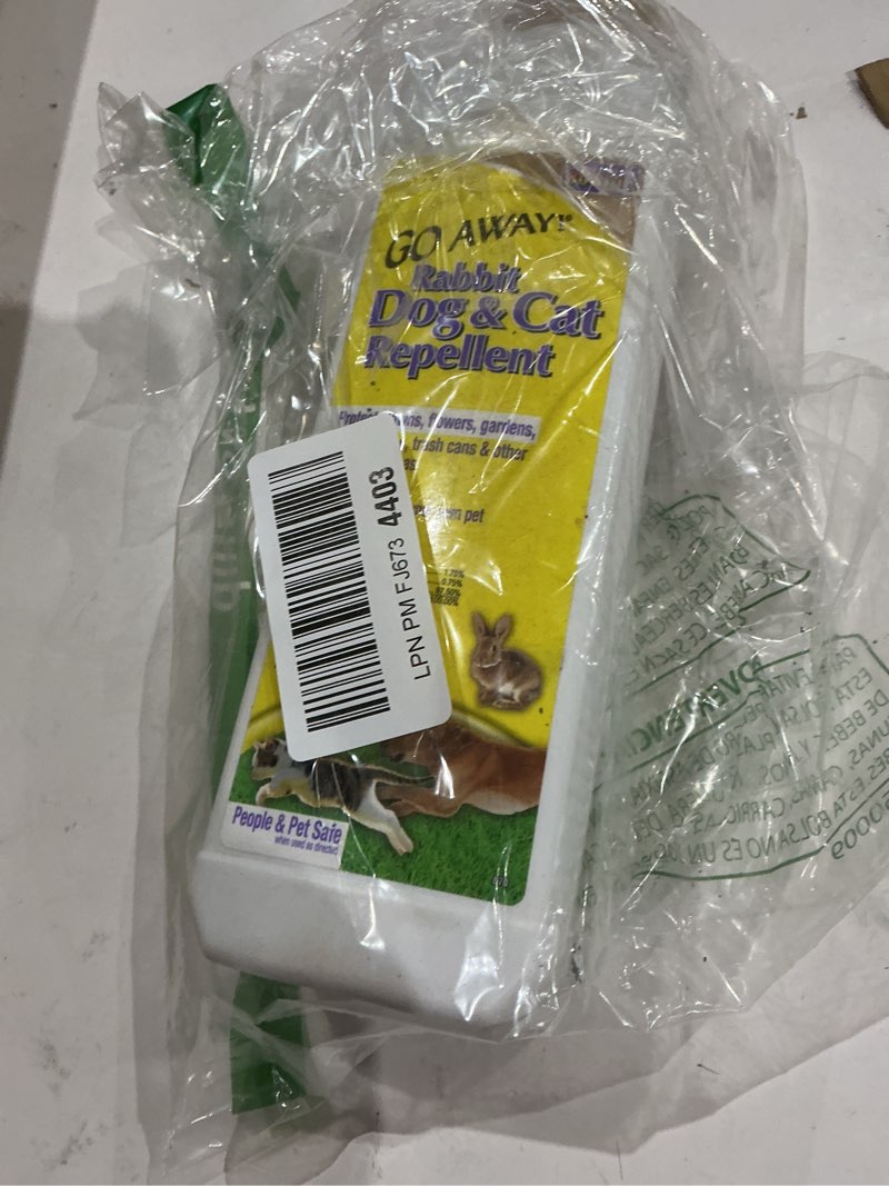 Condition photo showing Good Condition for bonide go away! rabbit, dog, & cat repellent granules, 1 lb ready-to-use, keep dogs off lawn, garden, mulch & flower beds granules 1 pound