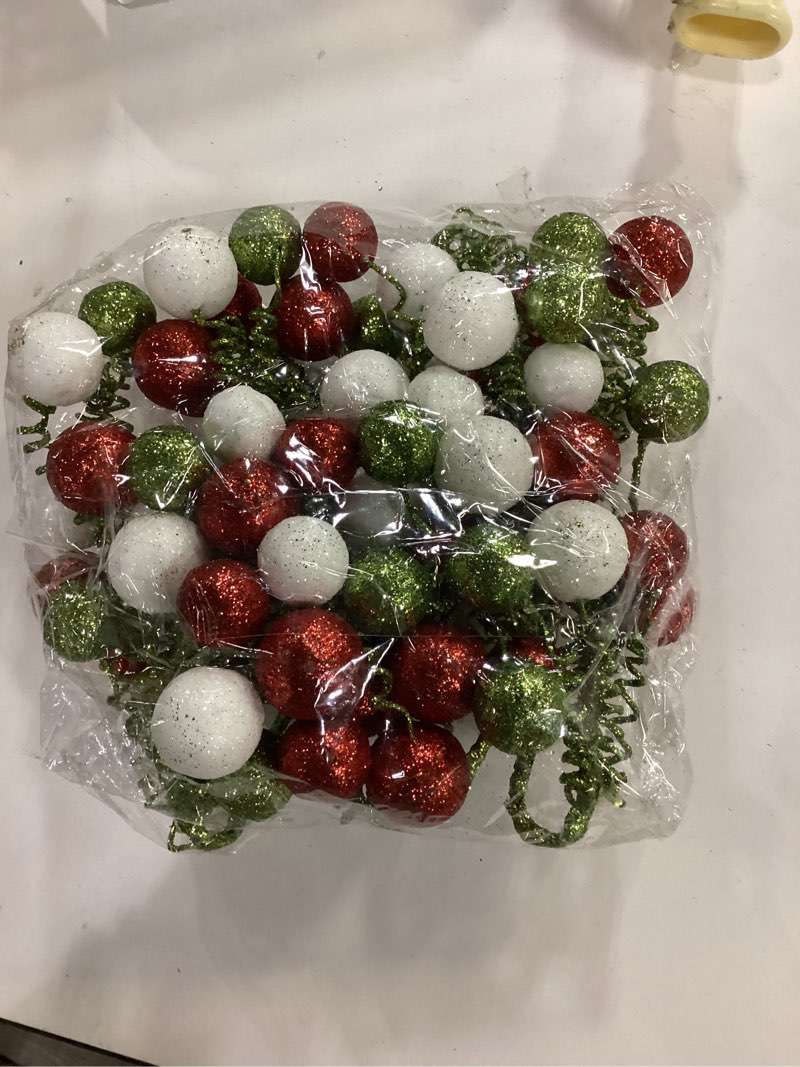 Condition photo showing Good Condition for 6 Pieces Christmas Tree Picks Sprays Christmas Tree Topper Decoration Glitter Ball Toppers for Christmas Tree Wreath Decoration Party Home Supply (Style C)