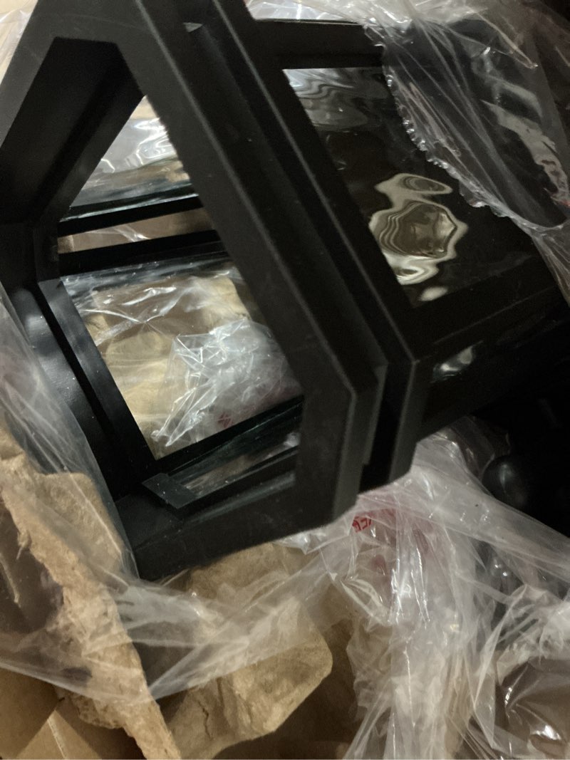 Condition photo showing As Is for quoizel corrigan 1-light 10.75-in matte black outdoor wall light