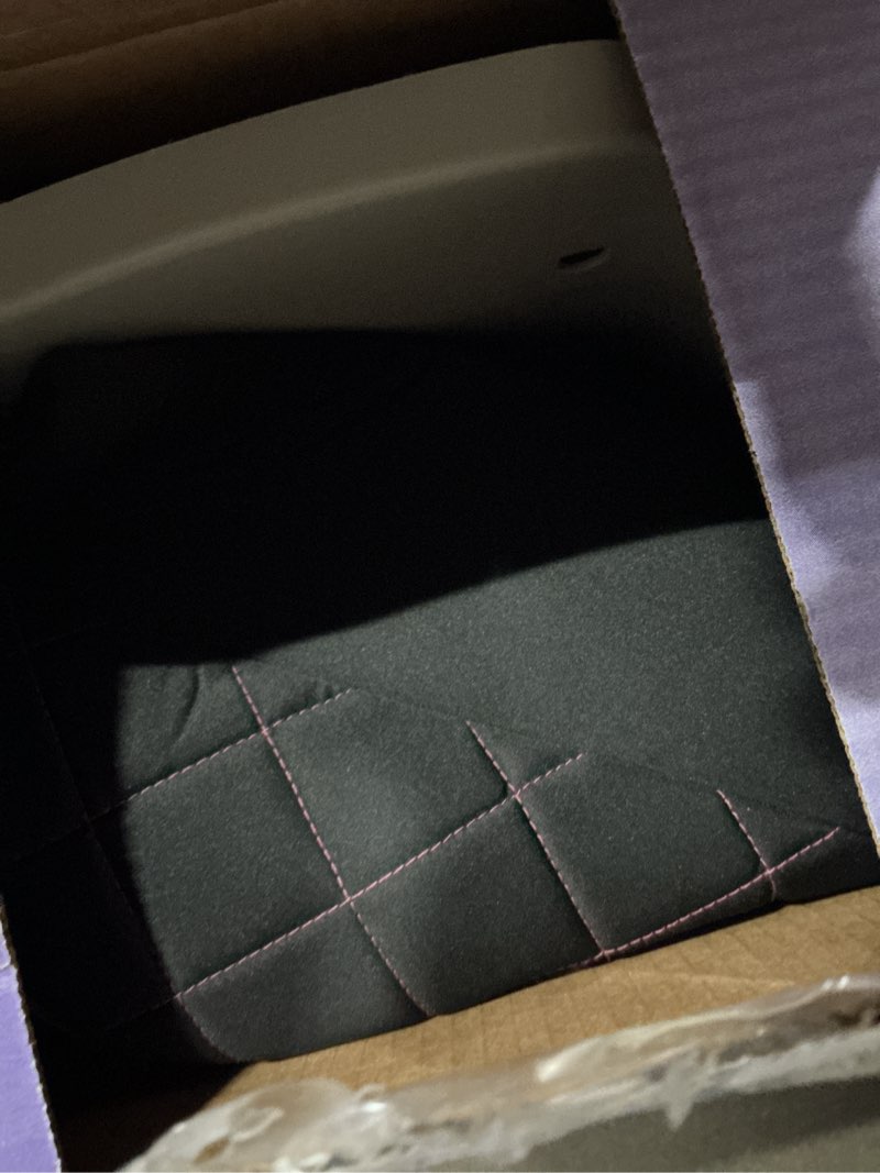 Condition photo showing As Is for cosco kids pronto trend belt-positioning toddler booster car seat, violet diamonds
